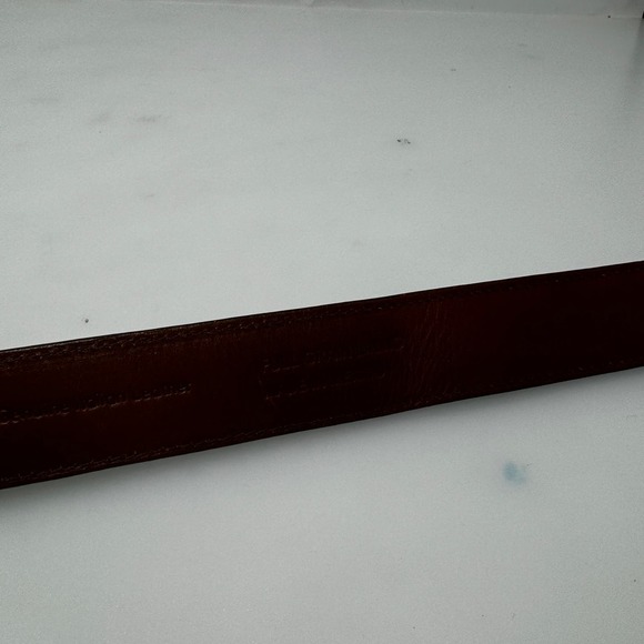 Joseph Abboud Brown Embossed Leather Belt Made in Italy Size 34 - Picture 8 of 10